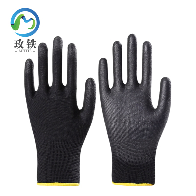 玫铁 PU浸胶涂掌手套 黑色/M码 双
