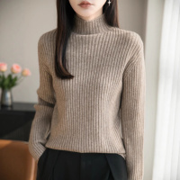 半高领毛衣女秋冬新款内搭保暖宽松慵懒风针织打底衫厚女装