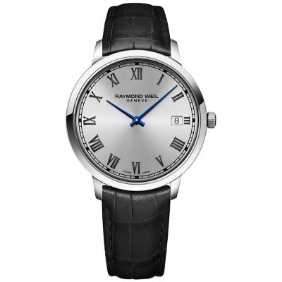 Raymond weil雷蒙威瑞士石英男士皮带手表mm银盘商务防水男表