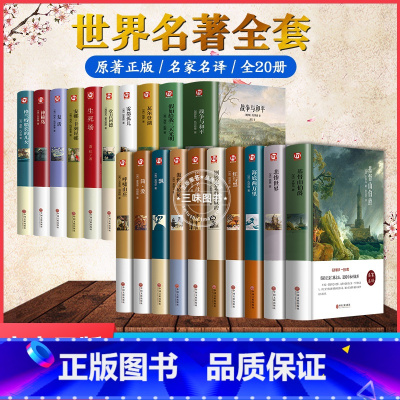 [全20册精装完整版]世界名著二十册 [正版]世界十大名著全套原著 文学经典小说 战争与和平瓦尔登湖童年飘悲惨世界大卫科