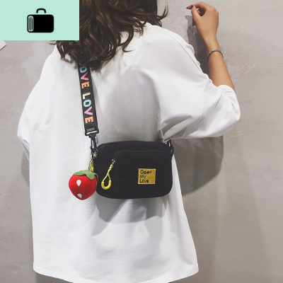 网红小包包帆布包女单肩斜挎包学生原宿风百搭韩版小方包ins森系NEW LAKE女斜挎包