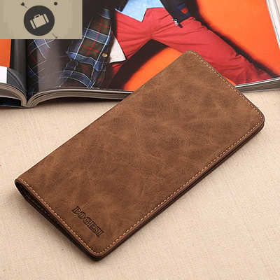 男士钱包长款时尚潮流薄款钱夹青年复古手拿包休闲学生皮夹日韩潮艾狄伊娃手拿包男