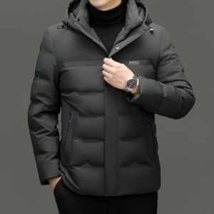 秋冬新款短款羽绒服男士连帽羽绒外套防寒休闲羽绒服