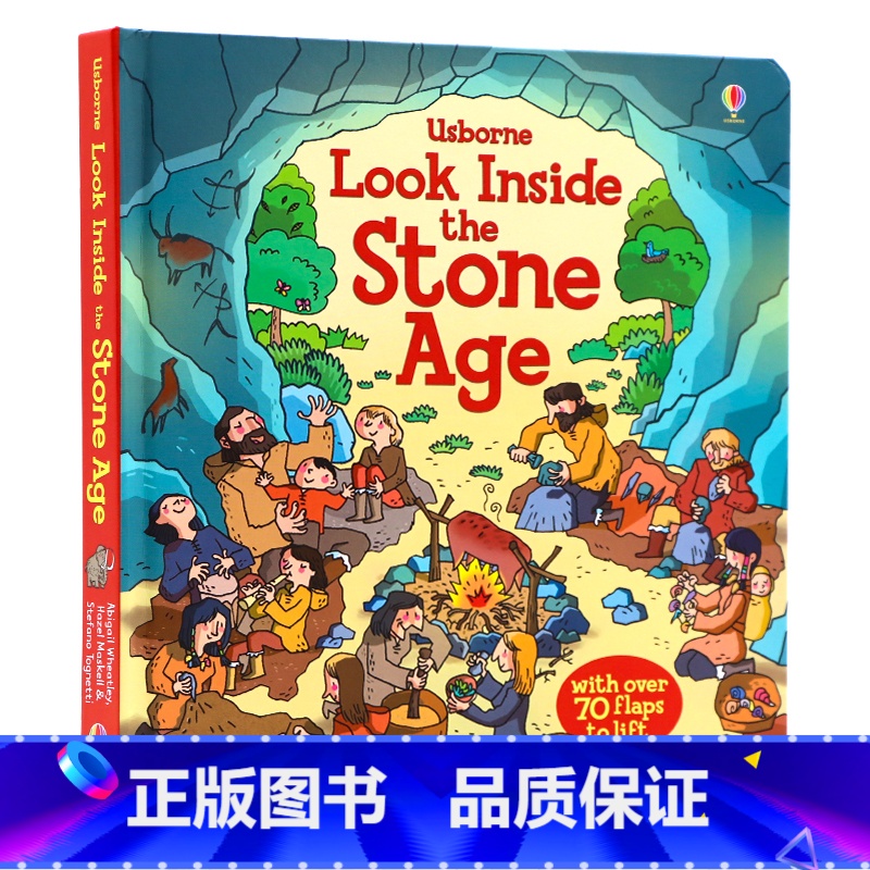 [正版]Usborne看里面系列翻翻书 走进石器时代 英文原版绘本 Look Inside the Stone A