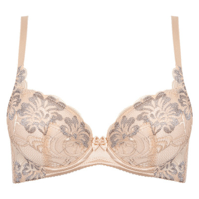 古今文胸专柜正品3/4罩杯薄款U型聚拢小胸调整型蕾丝性感聚拢胸罩内衣0D202女性肤色80C