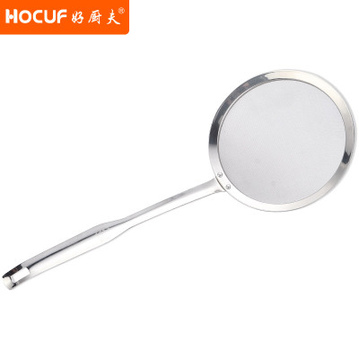 好厨夫（HOCUF）304不锈钢隔油漏勺超细密豆浆果汁过滤油网筛撇浮沫油脂捞勺15CM