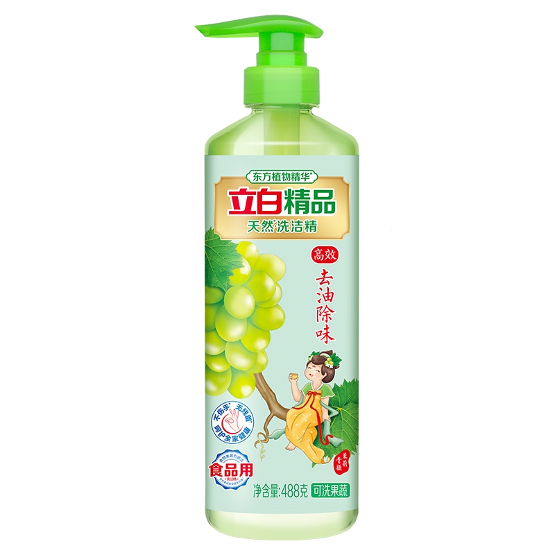 立白青提茉莉洗洁精488g去油果蔬可用天然
