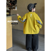 童酷男童秋款湖州织里童装特色拉链设计字母印花立领儿童外套