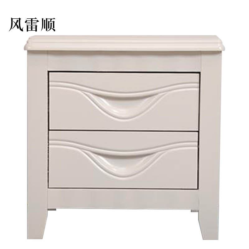 风雷顺床头柜简约现代卧室床边储物柜升级款白色50*41*50cm