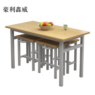 豪利鑫威餐桌4人学校食堂小吃店快餐桌椅饭堂防火板桌1200*600*750含椅