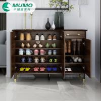 森美人北欧轻奢鞋柜简约现代胡桃厅玄关柜大容量收纳家用口实木鞋柜