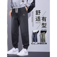 美式束脚休闲裤男士春秋季新款宽松渐变青少年哈伦工装长裤子