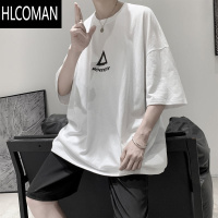 HLCOMAN半袖短袖T恤男韩版胖子宽松加肥加大码港风300斤夏装