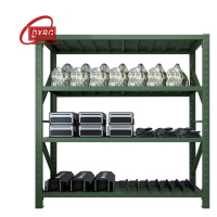 DXBG消防铁锹镐农具摆放架安保装备器材存放架军绿色拆装盾牌货架2米长存放架2000*600*2000