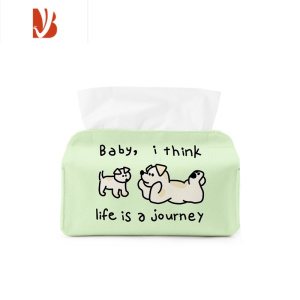 三维工匠可爱文艺清新日系ins风布艺纸巾包餐巾盒套餐厅汽车居家收纳n51 绿色