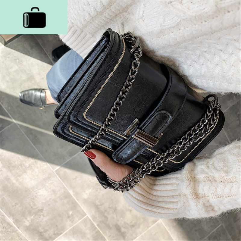 港风复古包包女包新款2020潮链条斜挎包女百搭ins时尚洋气单肩包NEW LAKE女士单肩包