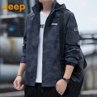 JEEP吉普春夏冲锋夹克男款宽松休闲2025新款潮流迷彩防风男士外套