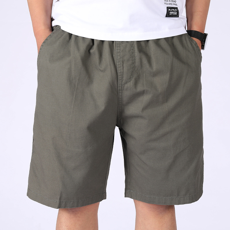2026夏季新款纯棉男士五分裤休闲透气工装短裤男纯色外穿沙滩裤