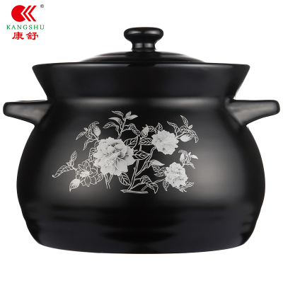 康舒砂锅炖锅耐高温瓦罐汤煲陶瓷小沙锅煲汤锅家用明火燃气汤锅1.1L（适合1人偏小）