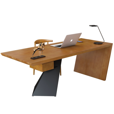 易企采 办公桌不含椅1800*700*750mm 办公家具经理办公桌北欧实木书桌家用电脑桌椅组合卧室简约美式经理老板桌