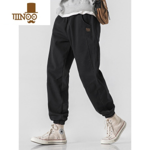 YANXU美式裤子男款秋季潮牌休闲长裤款束脚男裤加绒男士工装裤