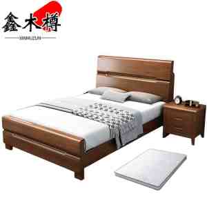鑫木樽床+床垫+床头柜150cm套