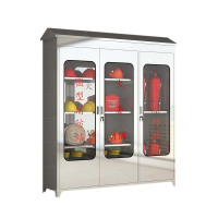 利特莱依304不锈钢应急物资柜消防救援器材箱防护用品柜室外微型消防站带雨棚1880*1500*400(加厚201材质)