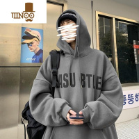 YANXU潮牌中山卫衣男连帽加绒加厚2022新款宽松学生帽衫大码上衣