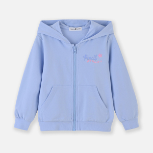 [1件3折]铅笔俱乐部2025春装新品女童外套儿童连帽卫衣拉链衫中大运动上衣