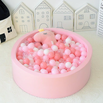 家用宝宝婴儿网红围栏彩色球玩具小球 淡粉色海洋球池含粉色系200个球