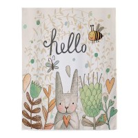 家柏饰(CORATED)窗帘免打孔安装遮光宿舍学生卧室简易出租房用出租屋魔术贴小窗帘 爱心小兔 宽1.0X高1.5一片