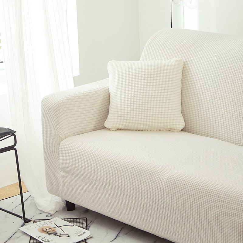 沙发套全包卍能全盖沙发罩四季沙发垫现代简约客厅通用弹力布艺 玉石白 M[双人位长145-185cm内]